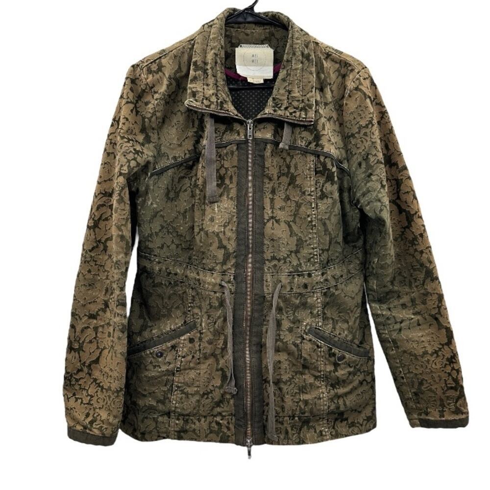 Anthropologie Hei Hei Burnett Anorak Olive Green Long Sleeve Utility Jacket Sz S